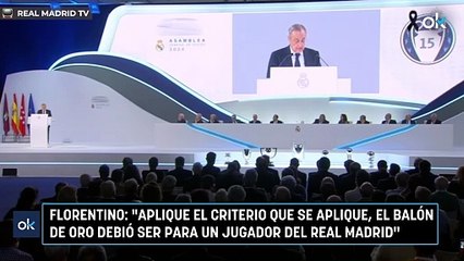 Florentino: "Aplique el criterio que se aplique, el Balón de Oro debió ser para un jugador del Real Madrid"