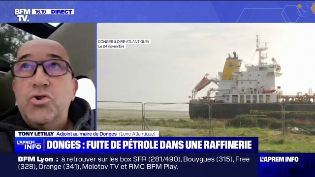 Fuite de pétrole dans la Loire à la raffinerie Total de Donges: Les nouvelles sont plutôt rassurantes , affirme l'adjoint au maire, Tony Letilly