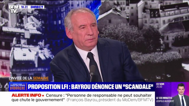 Proposition LFI d'abroger le délit d'apologie du terrorisme: C'est un scandale insupportable , réagit François Bayrou (MoDem)