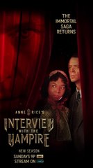 Interview with the Vampire (2022) Season 2 Vertical Digital Billboard Promo (No Audio) - Claudia, Louis, plus Lestat's Face on the Red Curtain