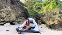 SOLO CAMPING GIRL🍍NIGHT CAMPING • RELAXING SOUNDS OF NATURE