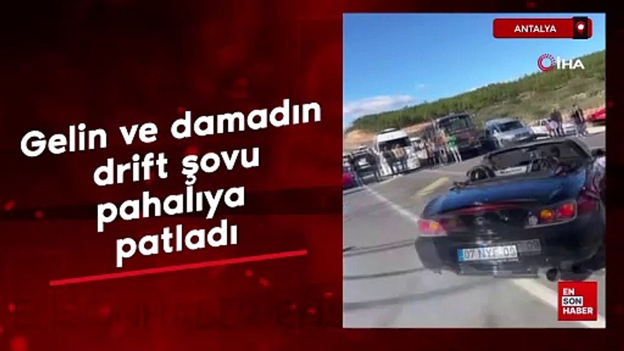 Antalya'da gelin ve damadın drift şovu pahalıya patladı