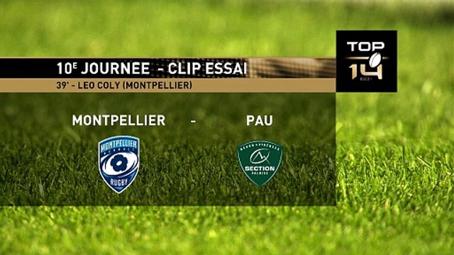 TOP 14 - Essai de Léo COLY (MHR) - Montpellier Hérault Rugby - Section Paloise