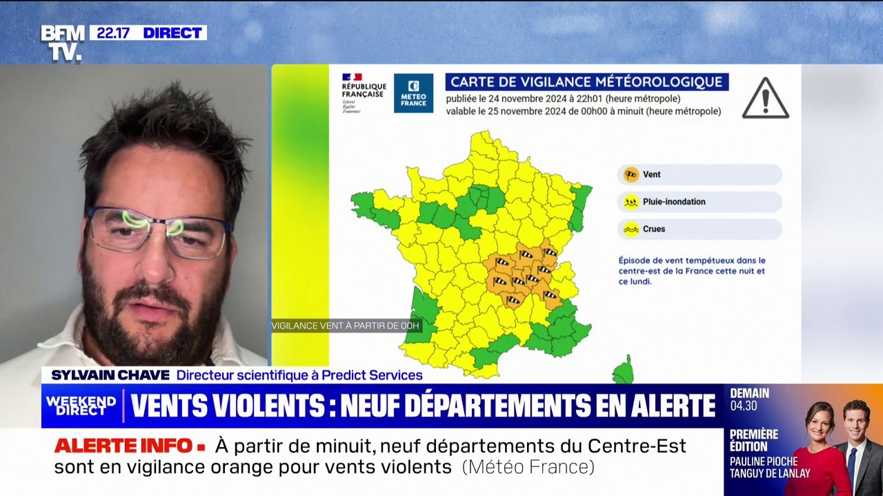 Neuf départements placés en vigilance orange "vents violents" par Météo-France, à partir de minuit