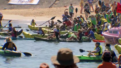 Over 100 arrested after protest blocks Newcastle Harbour entrance