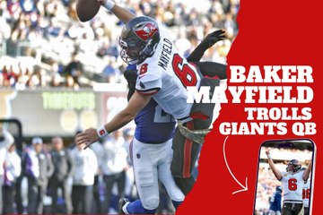 Baker Mayfield Trolls Tommy DeVito’s TD Celebration After Scoring Against the Giants