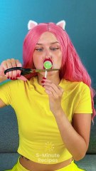 Gummy vs Real Food 😱 DIY Lollipop 🍭 #foodhacks