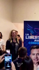 Karina Milei fue vitoreada por la juventud libertaria