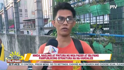 MMDA, naglinis at pintura ng mga pader at iba pang pampublikong istraktura na na-vandalize