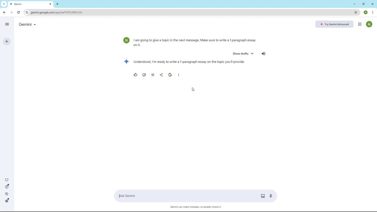 Google Gemini Course Section 5 Using Prompts in Multiple Messages