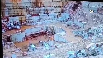 Marmara Adası'ndaki mermer ocağındaki göçükte 2 işçi öldü; o anlar kameralara yansıdı!