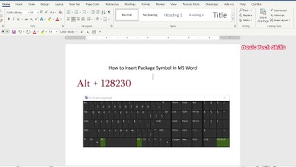 How to insert Package Symbol in MS Word