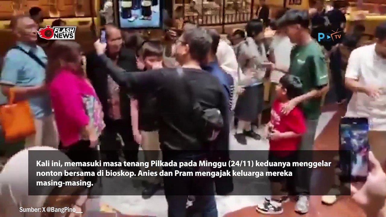 Pramono-Anies Nonton Bioskop Bareng Keluarga di Masa Tenang Pilkada