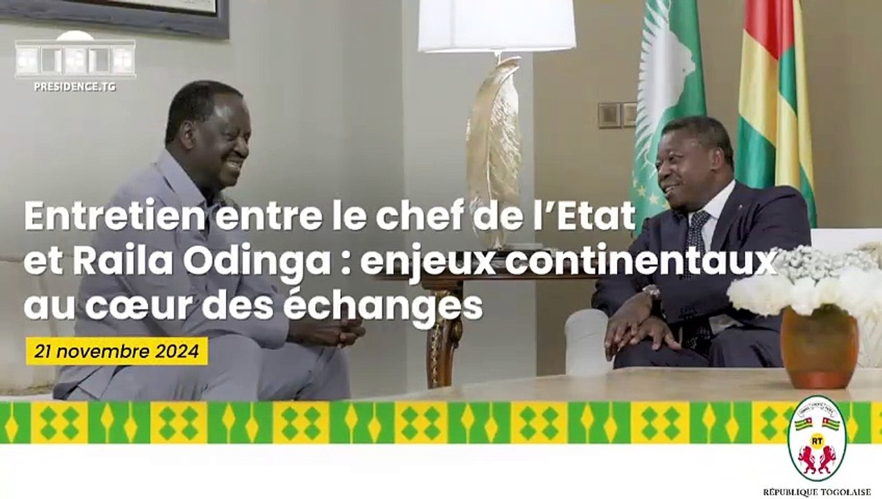 Commission de l'Union Africaine : l’ancien Premier ministre du Kenya, Raila Odinga sollicite le Togo à travers Faure Gnassingbé
