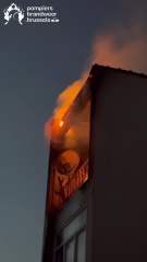 Incendie rue Marie-Christine à Laeken