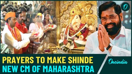 Devotees Pray for Eknath Shinde's Return as Maharashtra CM; Aarti at Shreemant Dagduseth Ganpati
