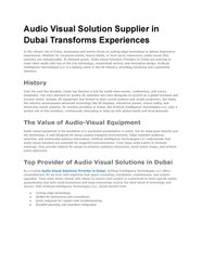 Audio Visual Solution Supplier in Dubai Transforms Experiences