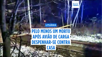 Avião de carga despenha-se contra casa ao tentar aterrar em Vilnius, Lituânia. Pelo menos um morto