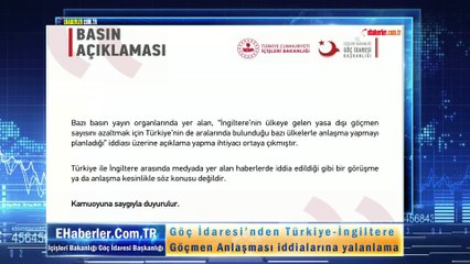Göç İdaresi’nden Türkiye-İngiltere Göçmen Anlaşması iddialarına yalanlama