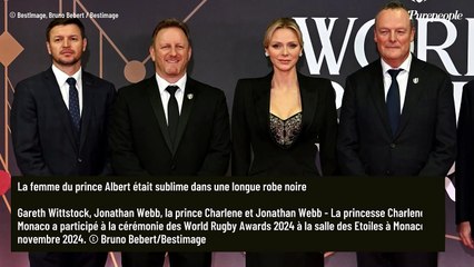 Charlene de Monaco bien entourée et radieuse dans une robe au bustier scintillant pour les World Rugby Awards