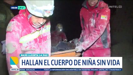 Rescatan el cuerpo de Camila, la niña que fue sepultada por la mazamorra en Bajo Llojeta