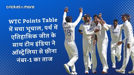 WTC Points Table में मचा भूचाल, पर्थ में एतिहासिक जीत के साथ टीम इंडिया ने ऑस्ट्रेलिया से छीना नंबर-1 का ताज