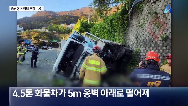 내리막길 달리던 화물차, 속도 못 줄이고 5m 추락…운전자 숨져
