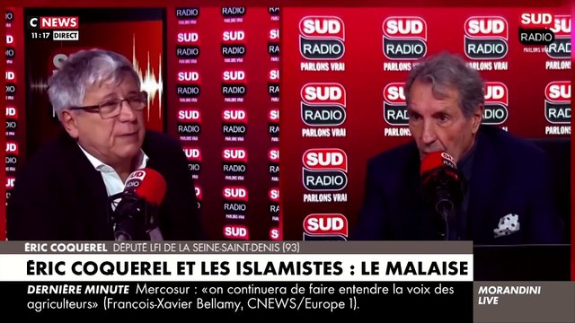 Le député LFI Eric Coquerel très mal à l'aise ce matin sur Sud Radio quand Jean-Jacques Bourdin lui demande si les islamistes sont les ennemis de la nation : Je ne vous répondrai pas !
