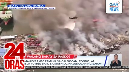 Mahigit 2,000 pamilya sa Caloocan, Tondo, at Isla Puting Bato sa Maynila, nasunugan ng bahay | 24 Oras