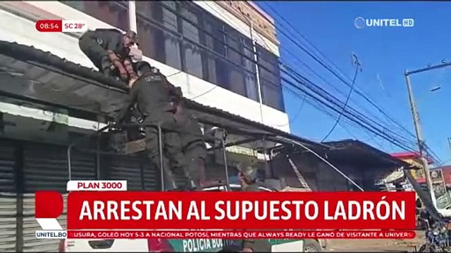 Aprehensión de delincuente en entidad financiera