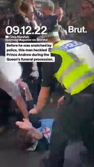 Prince Andrew heckled during funeral procession