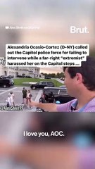 AOC called out the Capitol police force for failing to intervene while a far-right “extremist” harassed her on the Capitol steps …