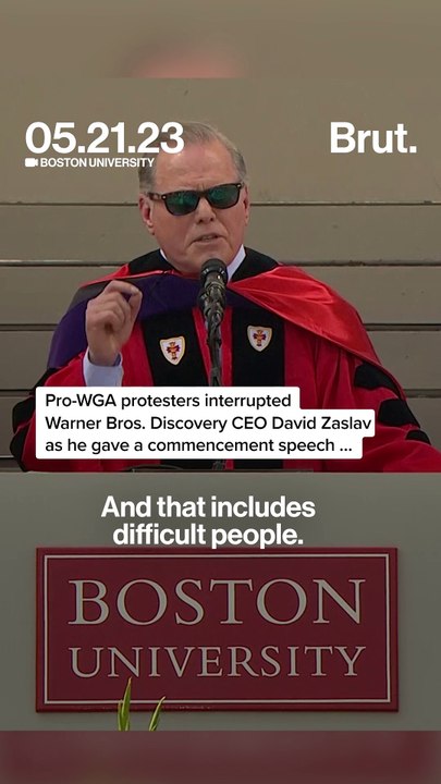 Graduation sparks writers strike protest