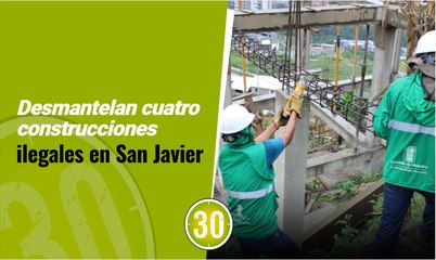 Desmantelan cuatro construcciones ilegales en San Javier