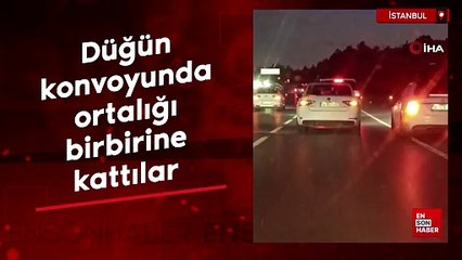 İstanbul'da düğün konvoyunda ortalığı birbirine kattılar