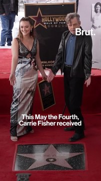 Carrie Fisher receives Hollywood Walk of Fame star