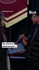 Graduates gift Pride flags after anti-LGBTQ+ policy