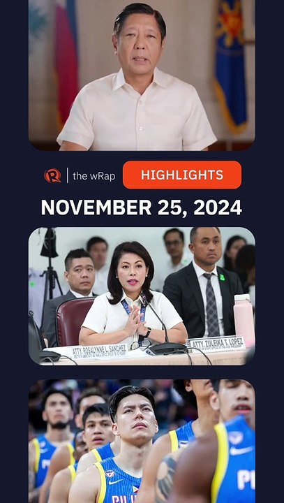 Today's headlines: Bongbong Marcos, Sara Duterte & Zuleika Lopez, Dwight Ramos | The wRap | November 25, 2024