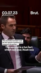 Australia MP proposes during speech