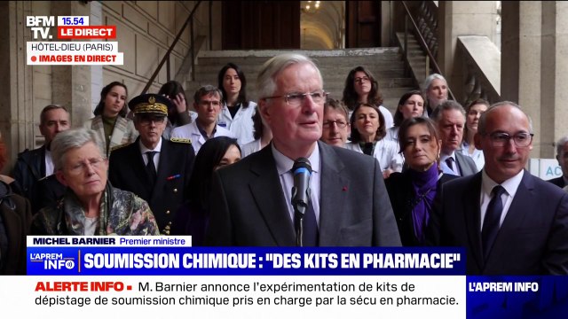 Soumission chimique: Michel Barnier veut expérimenter le remboursement par l'assurance maladie dans plusieurs départements de kits individuels de détection