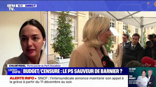 Chloé Ridel (porte-parole du PS): S'il y a 49.3 déposé par Michel Barnier (…) nous déposerons une motion de censure et nous la voterons