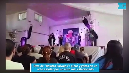 Otra de "Relatos Salvajes": piñas y gritos en un acto escolar por un auto mal estacionado