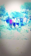 A crowd harassed sick leopard in MP village