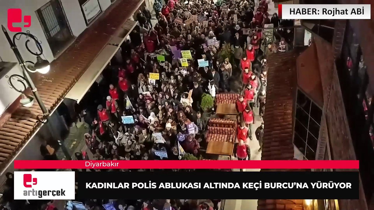 Diyarbakır'da kadınlar polis ablukası altında Keçi Burcu'na yürüyor