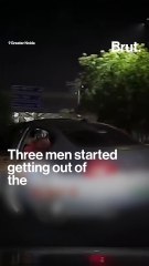 Four men in a BMW chased a family at night