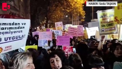 Ankara'da 'Kadınlar ölürken polis neredeydi?' sloganı atılıyor