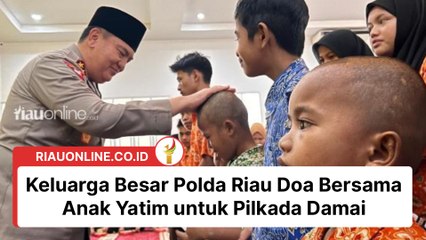 Keluarga Besar Polda Riau Doa Bersama Anak Yatim untuk Pilkada Damai