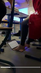 Born without arms, she uses her feet instead