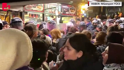 Karaköy’de abluka altına alan kadınlara biber gazlı müdahale