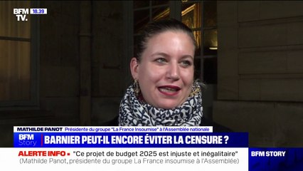 Mathilde Panot (LFI): "J'ai réaffirmé devant le Premier ministre qu'en cas d'utilisation du 49.3, nous déclencherions une motion de censure de la part du NFP"
